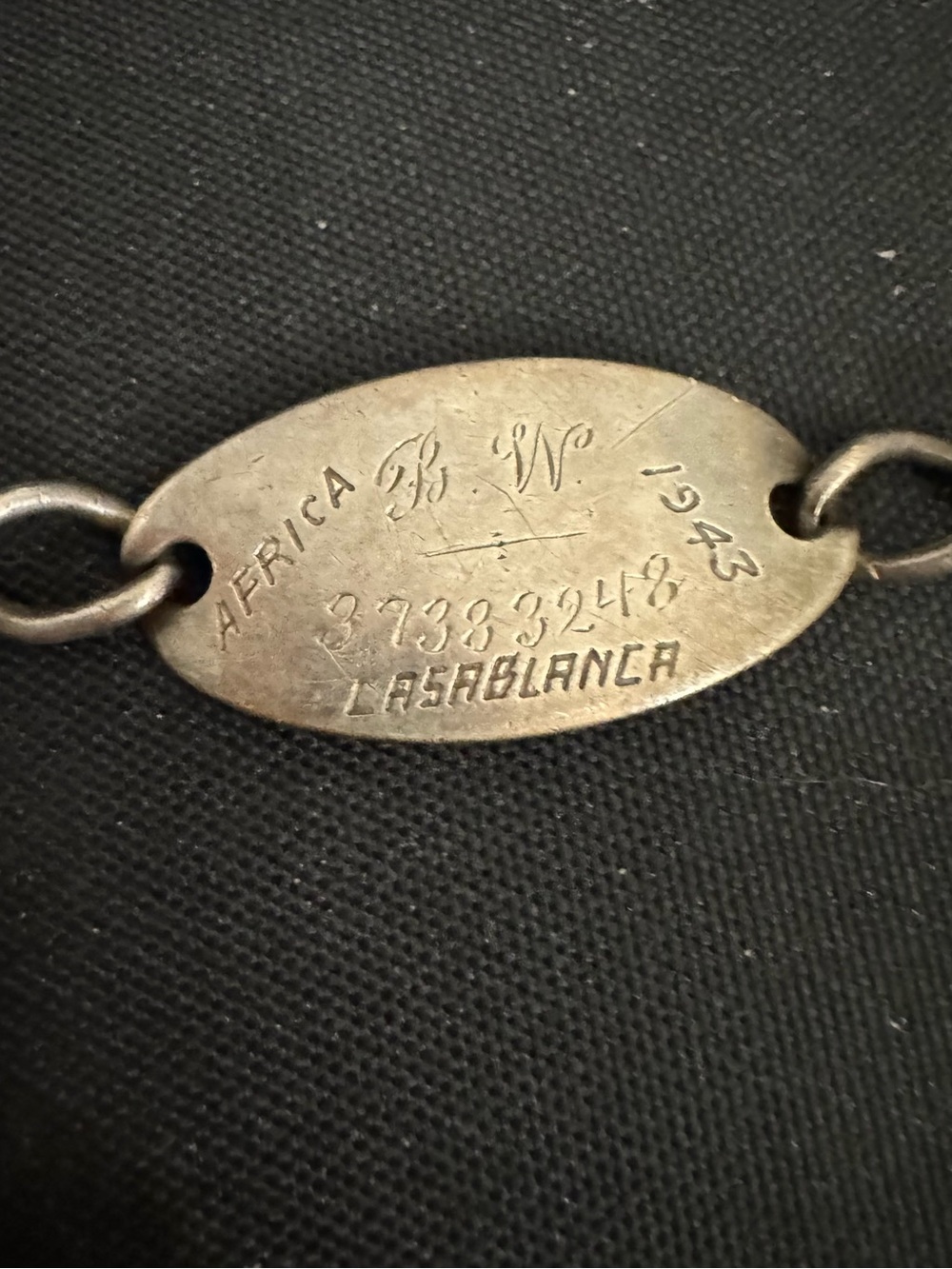 Sterling Silver Oval Military ID Bracelet in Silver